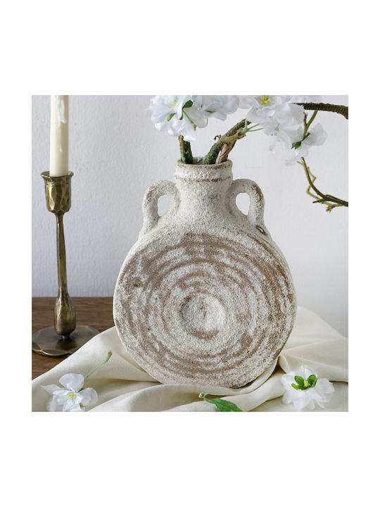 Artekko Decorative Vase Antique White 18.5x8x23cm