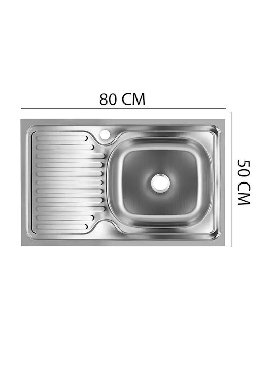 Sanitec S416d Drop-In Spüle Inox B80xT50cm Gray