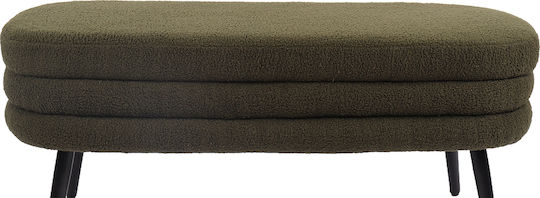 Hocker Für das Wohnzimmer Gepolstert mit Stoff Tondo Green 42x112x44cm