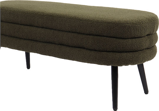 Hocker Für das Wohnzimmer Gepolstert mit Stoff Tondo Green 42x112x44cm