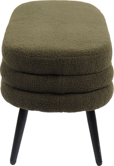 Hocker Für das Wohnzimmer Gepolstert mit Stoff Tondo Green 42x112x44cm