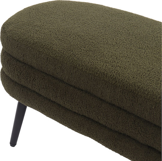 Hocker Für das Wohnzimmer Gepolstert mit Stoff Tondo Green 42x112x44cm