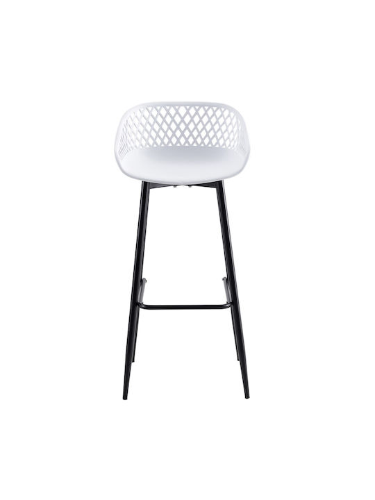 Stool Bar with Backrest made of Polypropylene White 45x45x97cm