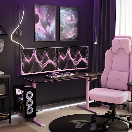 Gaming Office Arena Wooden Medium Pink 140x75.5x71cm