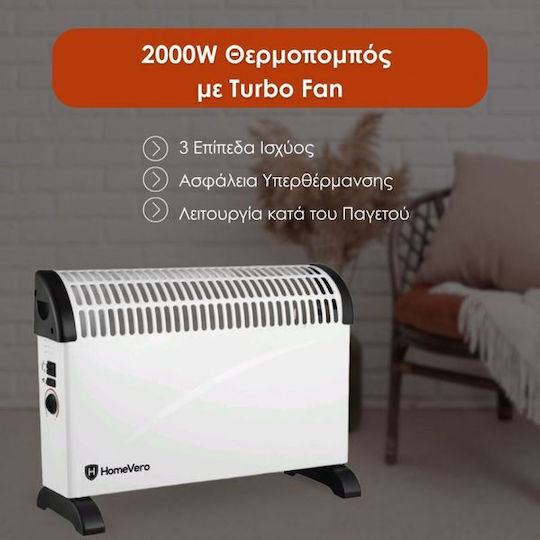HomeVero Convector Heater Floor 2000W White