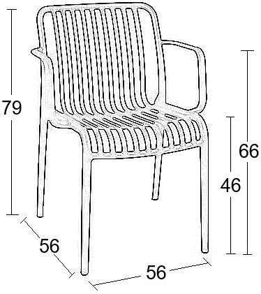 Outdoor Chair Polypropylene Parma-s Brown 55x56x79cm