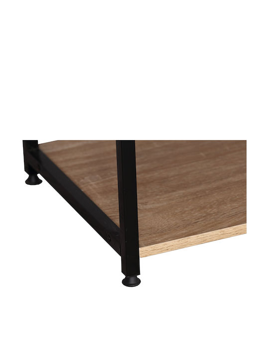 Metallic Kitchen Rack 3 Tiers Black 60x40x123cm