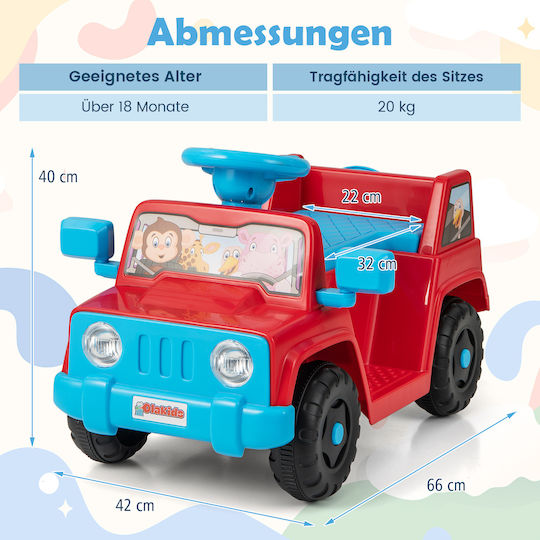 Costway Ride On Car for 18+ Months with Sounds Red
