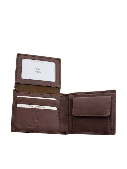 Leather Men's Wallet Classic with RFID Brown