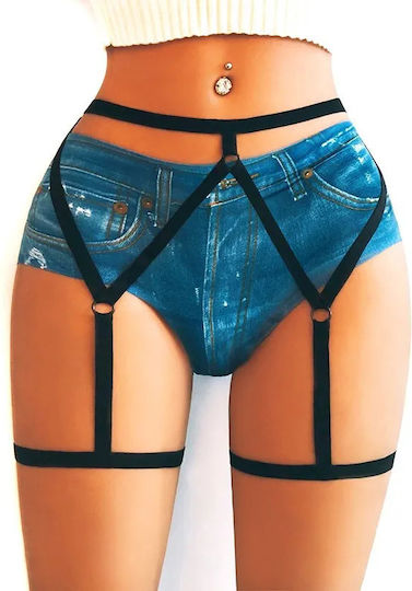 Kinksters Kinksters Leder- und Latex-Outfit Harness Schwarz