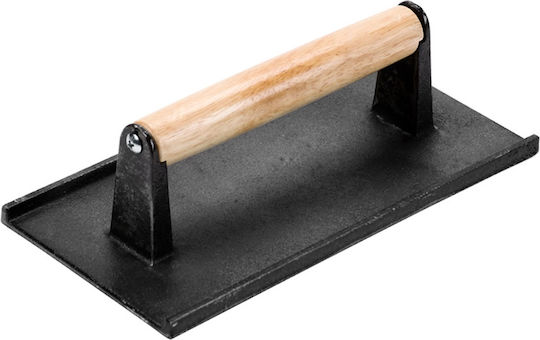 Cast Iron Grill Press with Wooden Handle 21x11cm