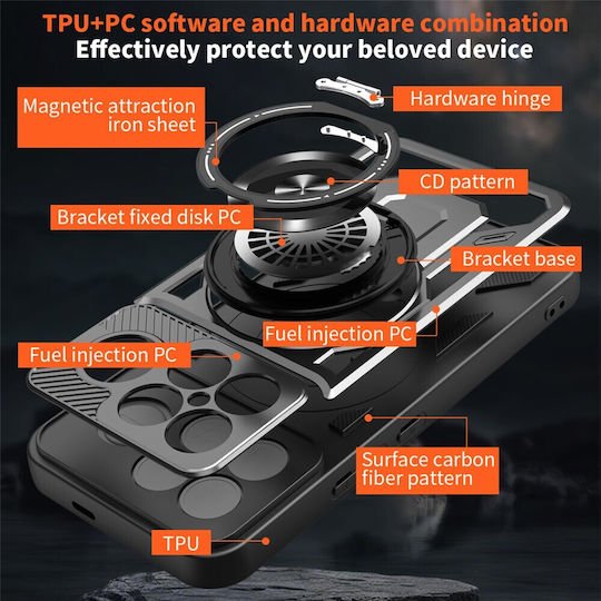Techsuit Ruggedcam Umschlag Rückseite Silikon Schwarz (Poco F8 Ultra)