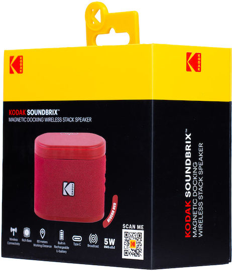 Kodak SOUNDBRIX Bluetooth Speaker 5W with Battery Life up to 5 hours Reverb Red