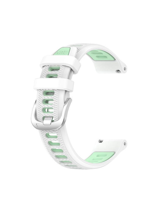 Λουράκι Ρολογιού Δύο Χρώματα Σιλικόνης Amazfit Bip 1s 20 Χιλ Λευκό + Γαλαζοπράσινο