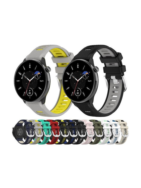 Watch Strap Two Colors Silicone Amazfit Bip 1s 20 Mm Starlight + Black