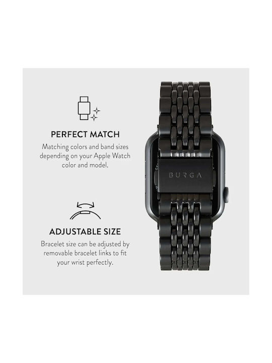 Burga Tragbare Bänder Apple Watch 4 5 6 7 8 9 10 11 SE Ultra 44 45 46 49mm Chic Royal Schwarz