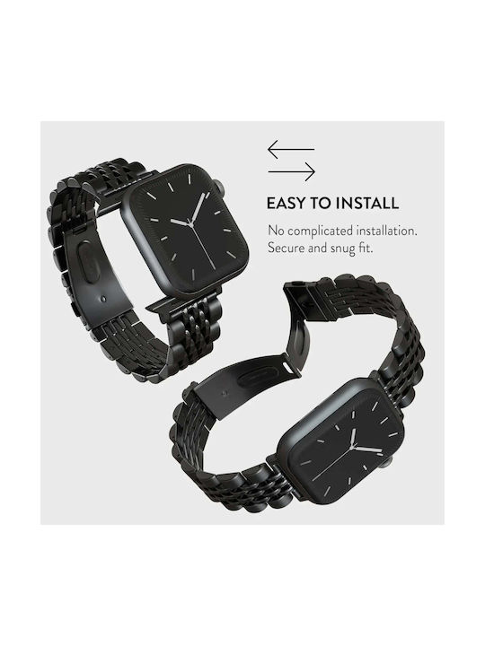 Burga Tragbare Bänder Apple Watch 4 5 6 7 8 9 10 11 SE Ultra 44 45 46 49mm Chic Royal Schwarz