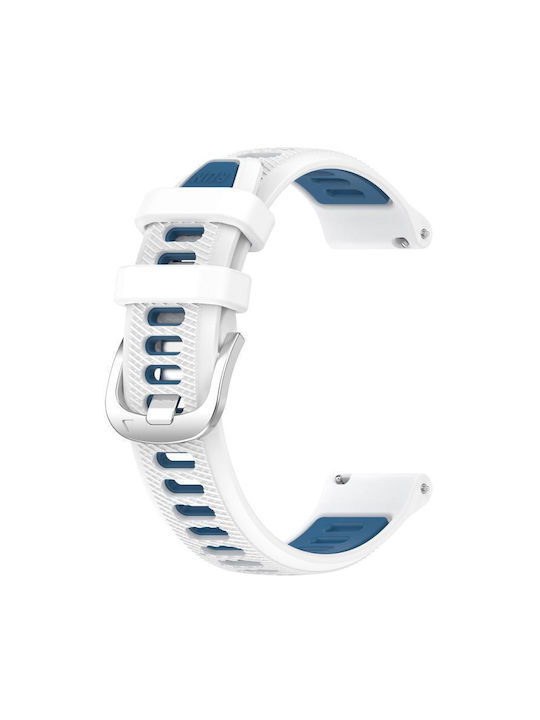 Λουράκι Ρολογιού Δύο Χρώματα Σιλικόνης Amazfit Bip 1s 20 Χιλ Λευκό + Μπλε