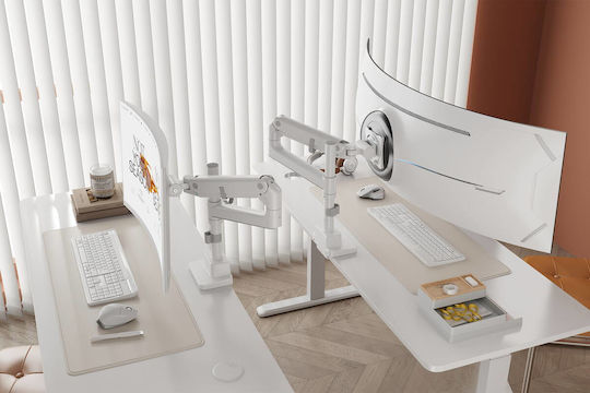 Digitus Suport Birou Monitor până la 57" cu Braț Albă (DA-90476)