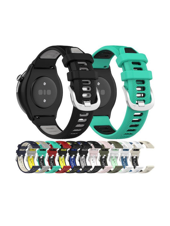 Watch Strap Two Colors Silicone Amazfit Bip 1s 20 Mm White + Blue
