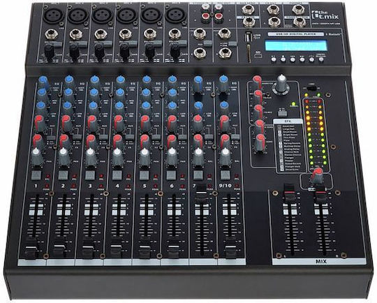 The t.mix 1202 FXMP USB Analoge Konsole 12 Kanäle mit Phantom Power & 6 XLR-Eingänge & Bluetooth