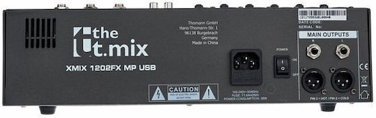 The t.mix 1202 FXMP USB Analoge Konsole 12 Kanäle mit Phantom Power & 6 XLR-Eingänge & Bluetooth