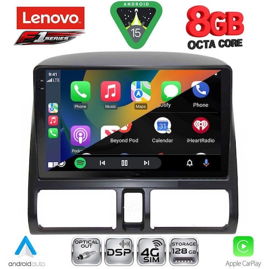 Lenovo Ηχοσύστημα Αυτοκινήτου για Honda CR-V 1996-2006 με Clima (Bluetooth/USB/WiFi/GPS/Apple-Carplay/Android-Auto) με Οθόνη Αφής 9"