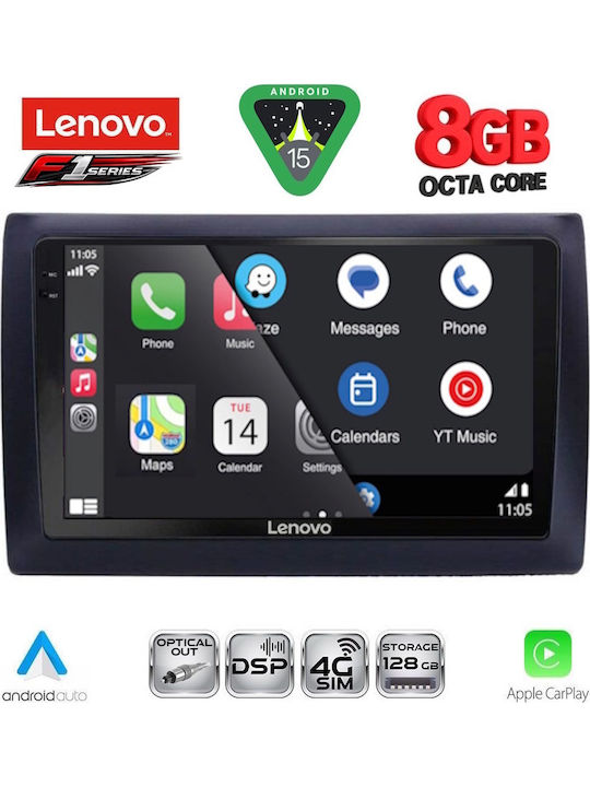 Lenovo Car Audio System for Fiat Stilo 2001-2007 (Bluetooth/USB/WiFi/GPS/Apple-Carplay/Android-Auto) with Touch Screen 9"