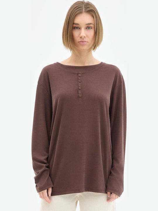 Long Sleeve Blouse Brown