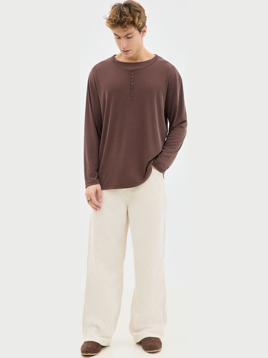 Long Sleeve Blouse Brown