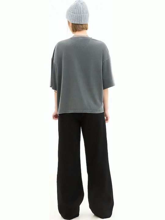 Bluza Tricou Cu Mâneci Scurte Gri