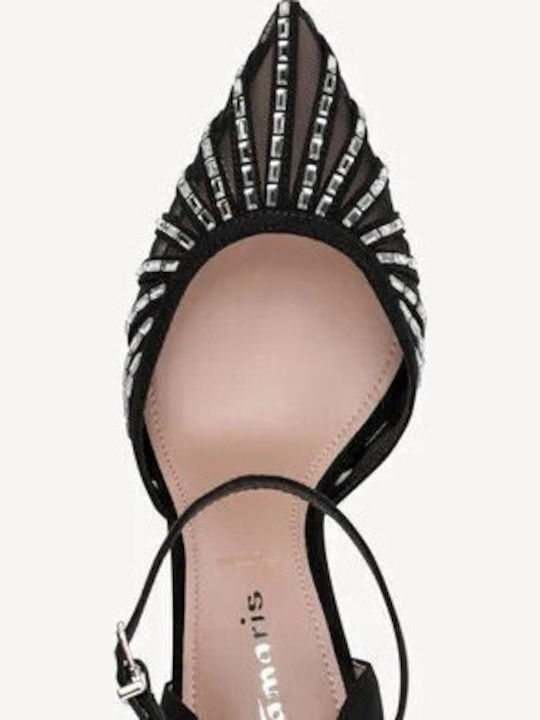 Pumps mit Riemchen & hoher Absatz Schwarz