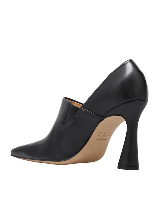 Leder Pumps mit hohem Absatz Schwarz