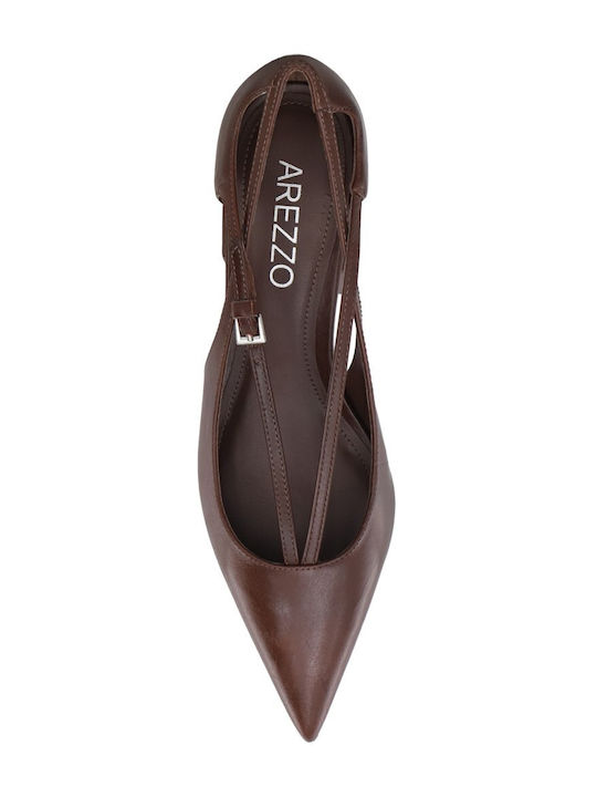 Leather Brown Medium Heels