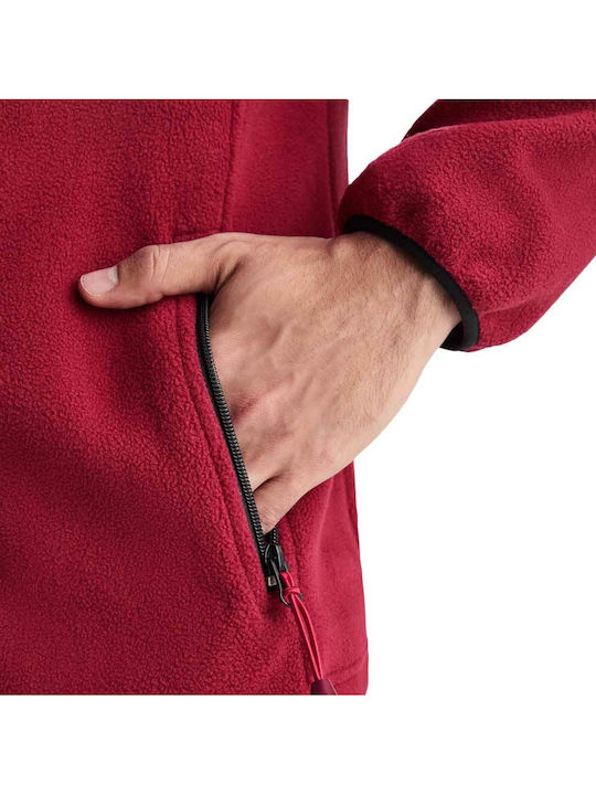 Men's Fleece Cardigan Burgundy