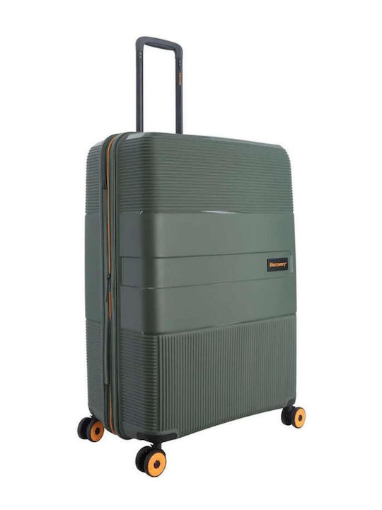 Discovery Large Travel Suitcase Hard Khaki with 4 Wheels Height 76cm DL02H0.71.11