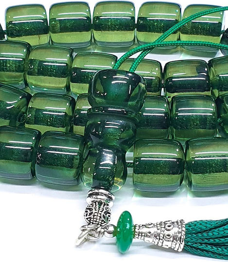 Roloi Komboloi Resin Worry Beads with 33 Beads Green 38cm