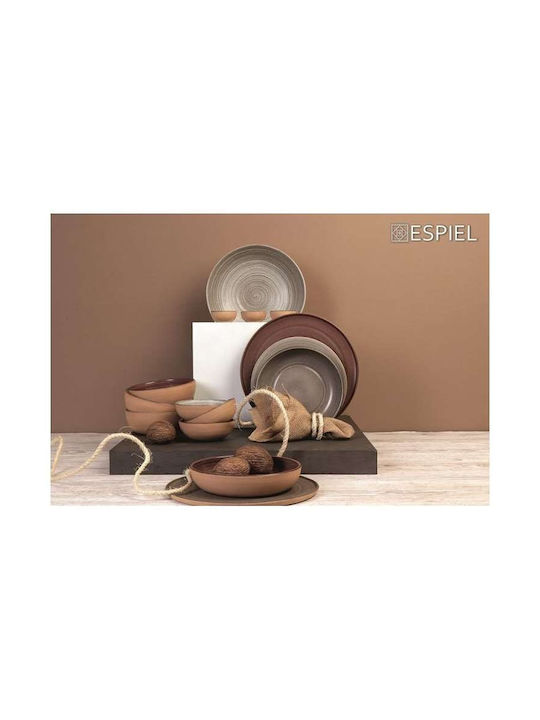 Espiel Stoneware Μπωλ Σερβιρίσματος Στρογγυλό Κεραμικό Γκρι