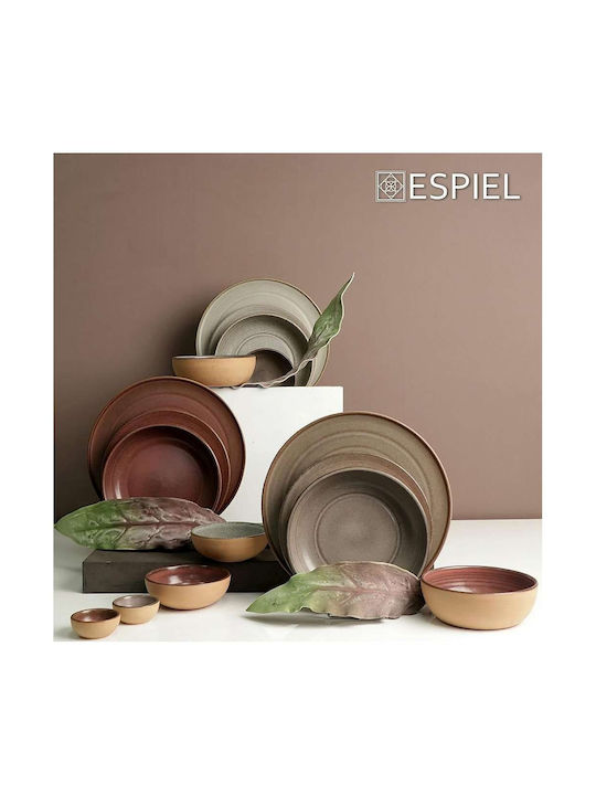 Espiel Stoneware Μπωλ Σερβιρίσματος Στρογγυλό Κεραμικό Γκρι