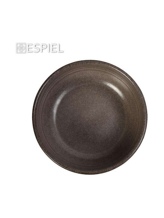Espiel Stoneware Μπωλ Σερβιρίσματος Στρογγυλό Κεραμικό Γκρι