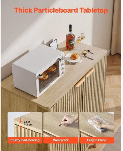Sideboard made of Wood & Metal Oak 80x37.5x80cm
