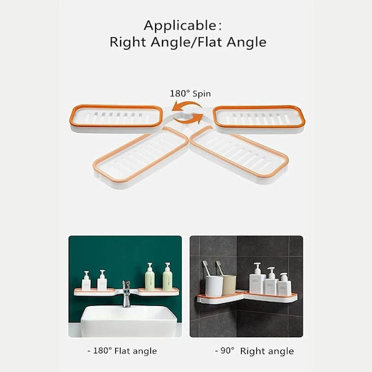 Uncle George Ecke An der Wand montiert Badezimmerregal Kunststoff Orange