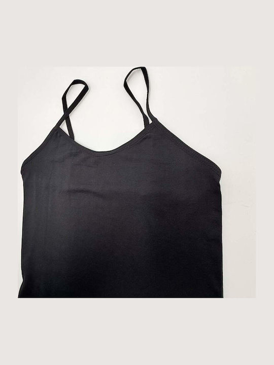 Black Women's Tank Top with Spaghetti Straps