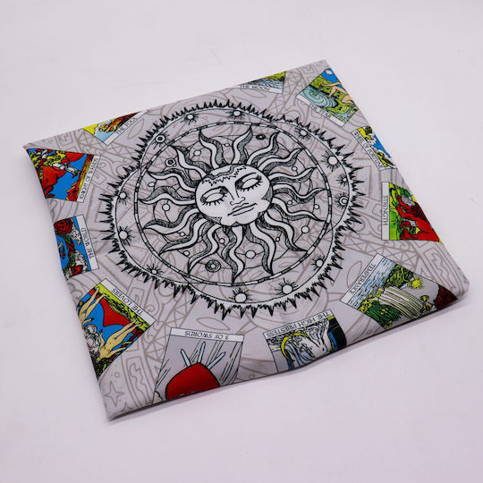 Πανί Ανάγνωση Καρτών Ταρώ Σχέδιο Sun & Tree Life 75x75cm