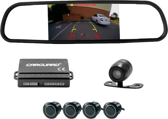 Parking Sensor Set Video Camera Screen In Rearview Mirror Carguard