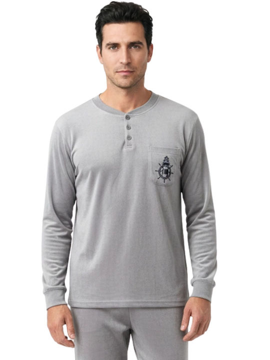 Lovelx Homewear Men's Winter Pajamas Set Gray