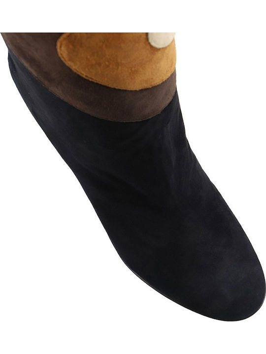 Suede High Heel Women's Boots Black