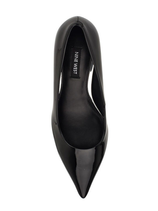 Synthetic Leather Black Medium Heels Sisko8