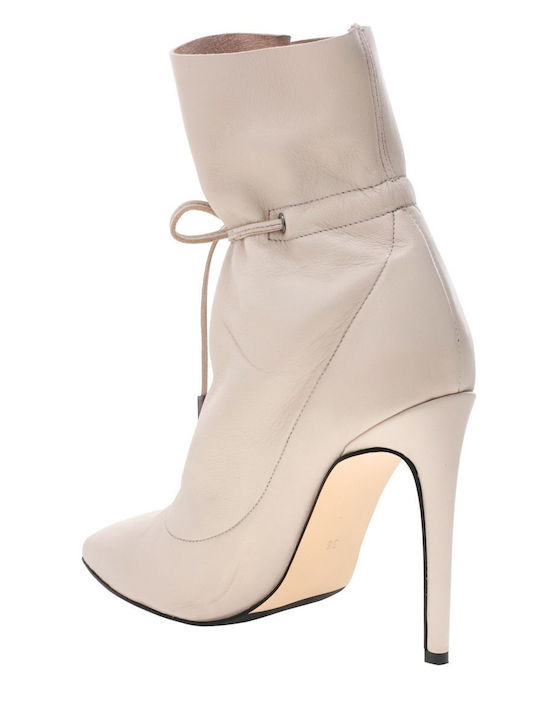 Leder Stiefeletten Damen Beige