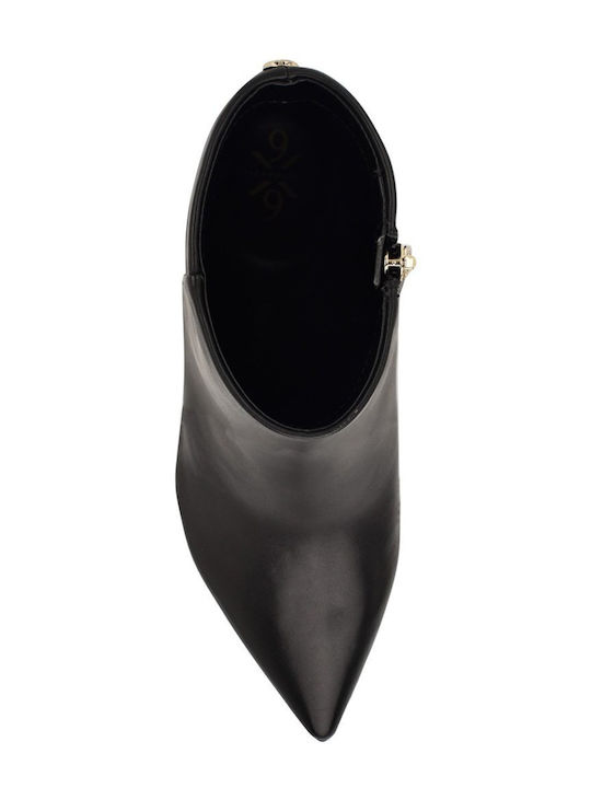 Kryger9x9 Leather Women's Ankle Boots with Medium Heel Black